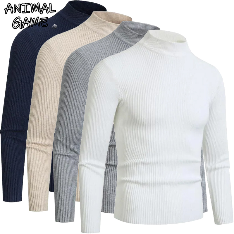 Turtleneck Sweater Men - Animal Game Herfst Heren Truien met