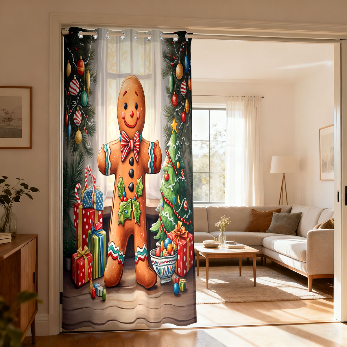 Mens Xmas Fashion - Kerst Gingerbread Man Kerstdecoratie Enkel paneel
