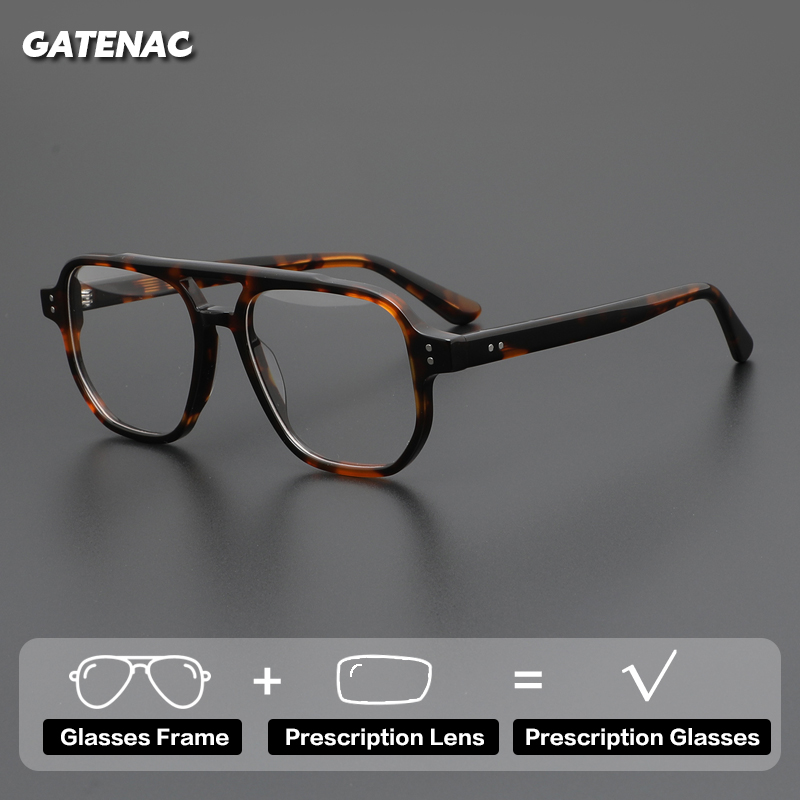 Mens Fashion Reading Glasses - Gatenac Mode Acetaat Bril Mannen Pilot