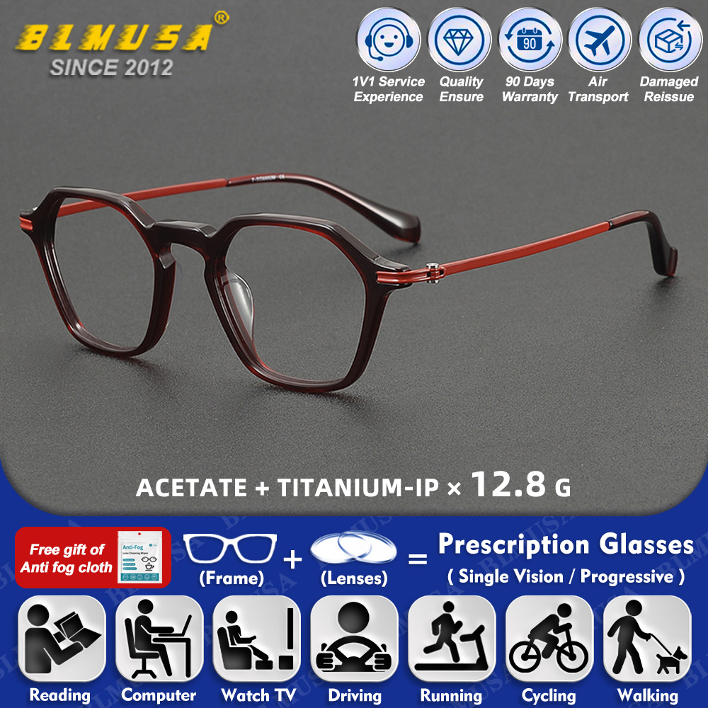 Mens Fashion Reading Glasses - BLMUSA (S) Mode Mannen Puur Titanium