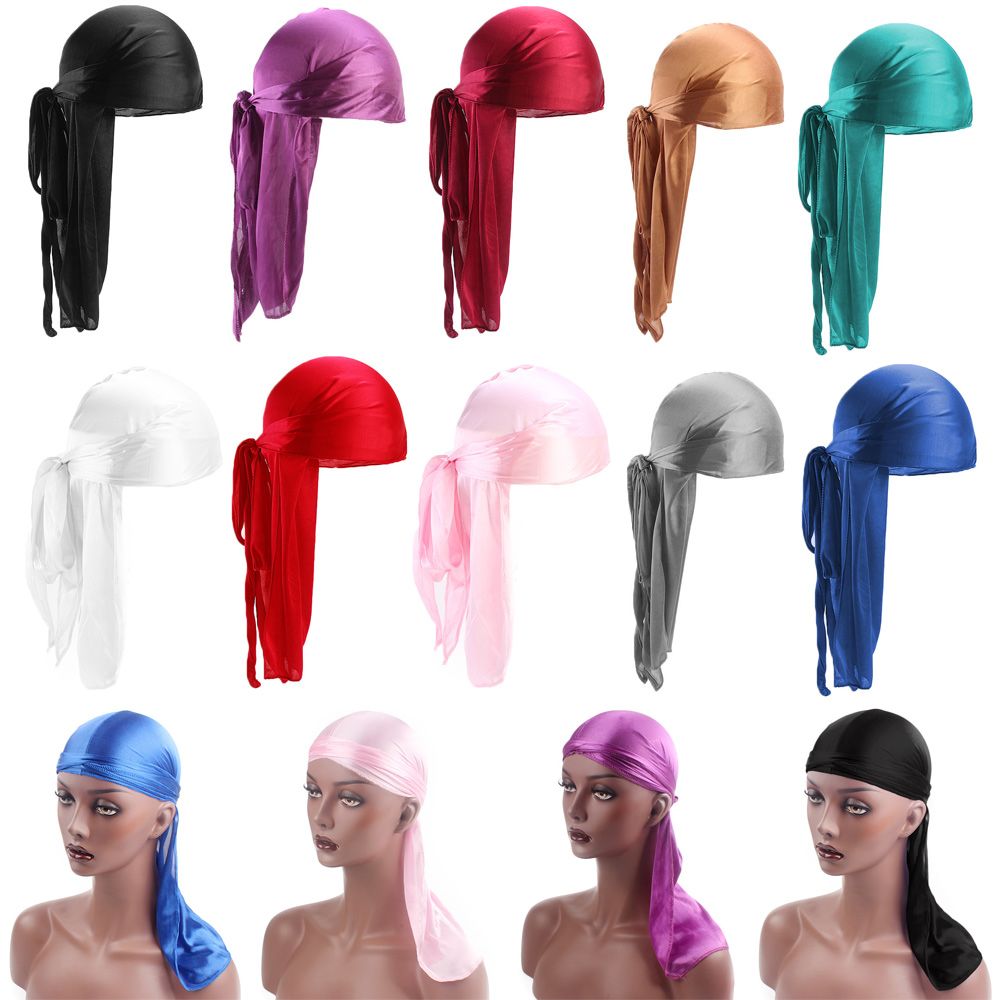 Men'S Fashion Head Scarf - Mode verstelbare chemo-muts voorgeknoopte kankerhoofddoek zijden