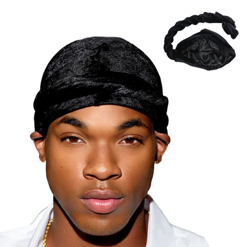 Men'S Fashion Head Scarf - Effen kleur heren fluwelen hoofddoek etnisch