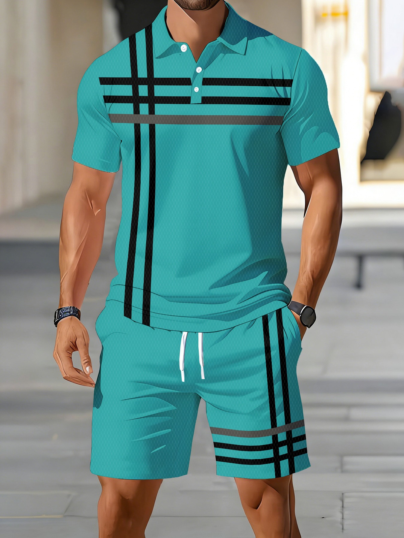 Men'S Fashion Polo - Zomer 2026 Amerikaanse heren poloshirtset voor