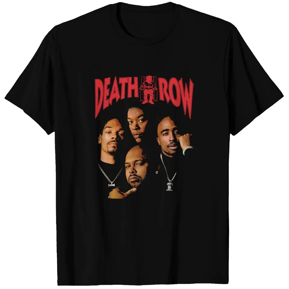 Mens Fashion Magazines - Zwart bedrukt T-shirt Death Row Records