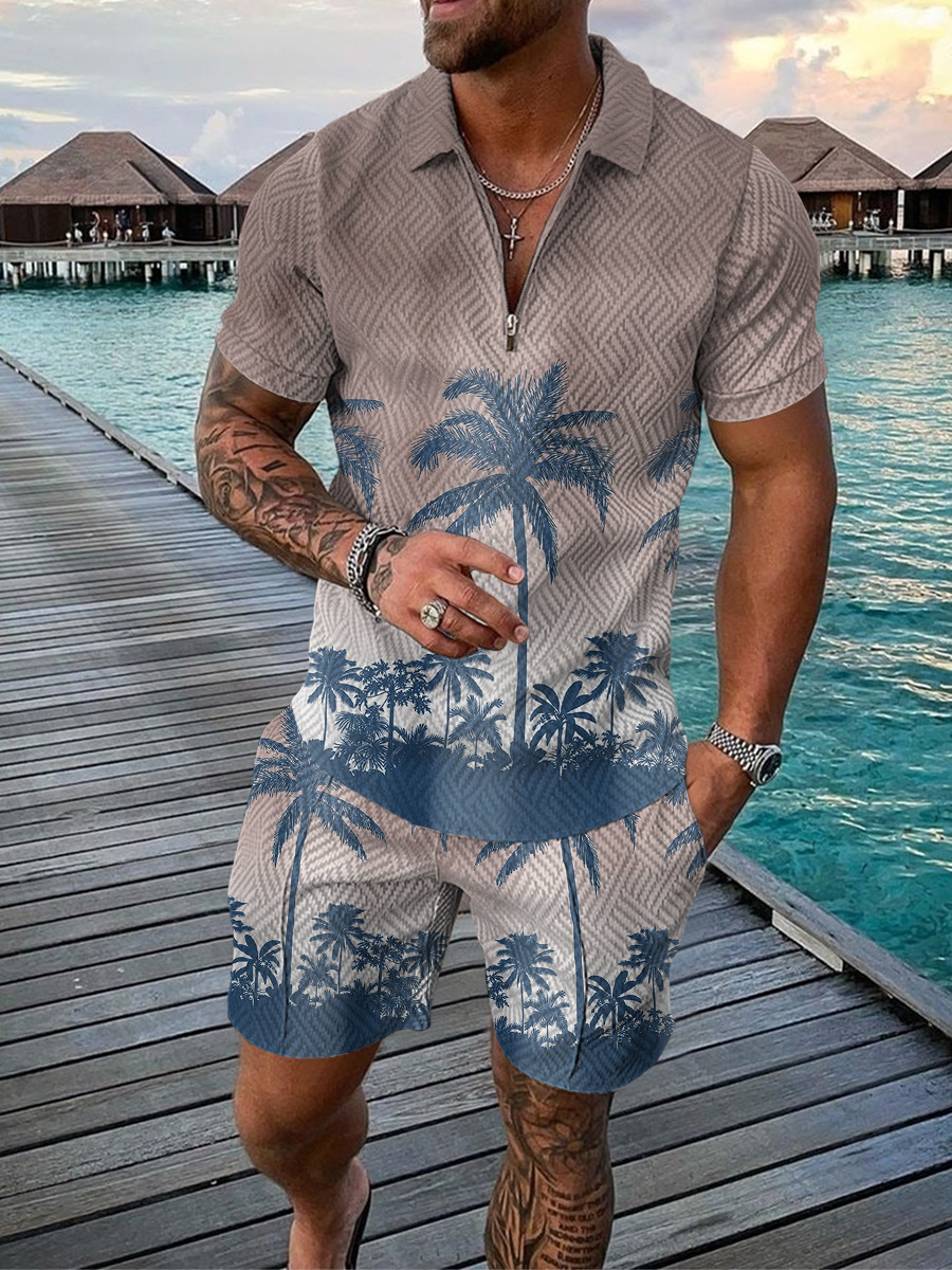 Hawaiiaanse kokospalmprint her - Men'S Fashion Polo recensie en prijs