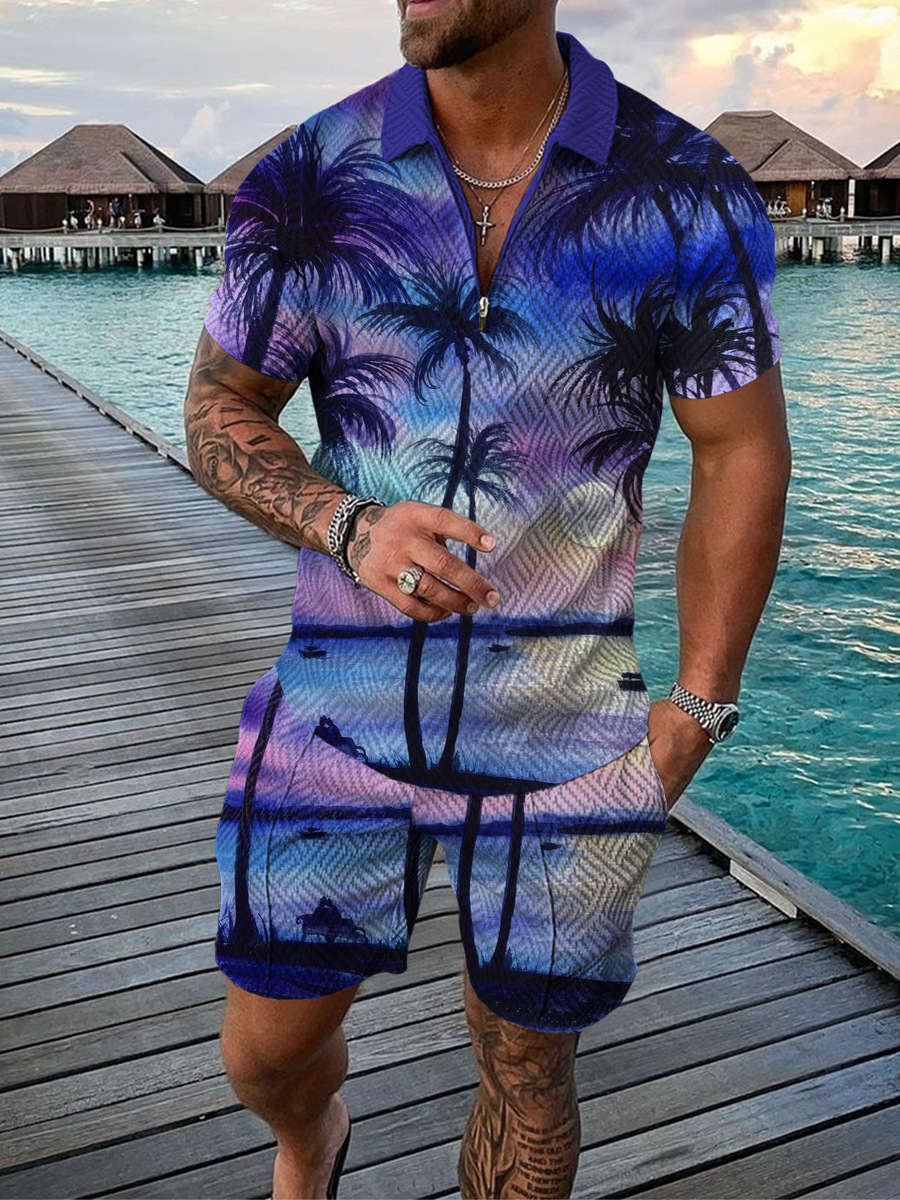 Hawaiiaanse kokospalmprint her - Men'S Fashion Polo recensie en prijs