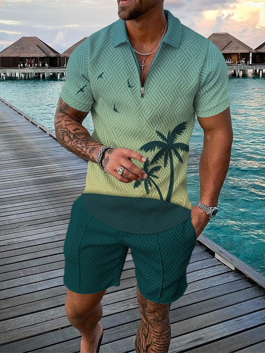 Hawaiiaanse kokospalmprint her - Men'S Fashion Polo recensie en prijs
