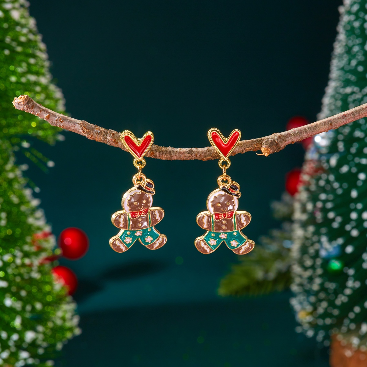 Kerst Emaille Oorbellen Rood H - Mens Xmas Fashion recensie en prijs