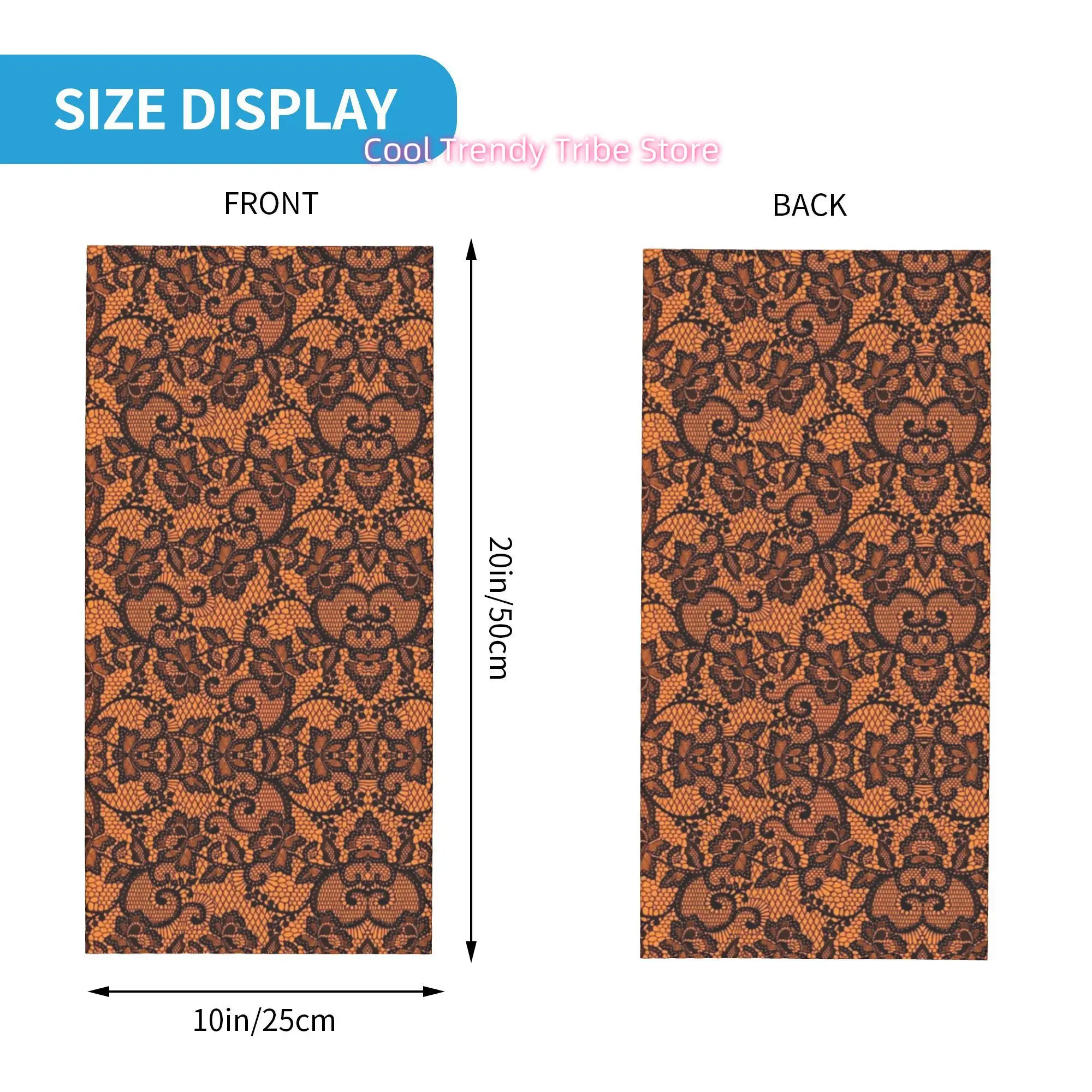 Oranje zwart kant bloemen goti - Men'S Fashion Head Scarf recensie en prijs
