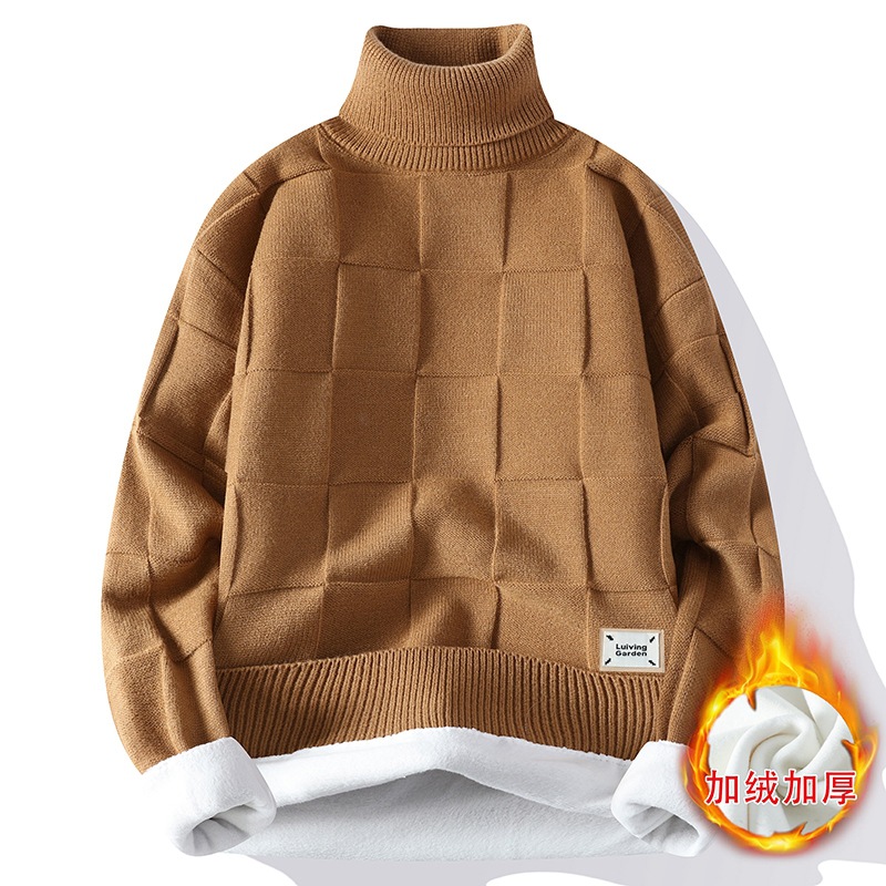 Nieuwe Winter Mannen Fleece Wa - Turtleneck Sweater Men recensie en prijs