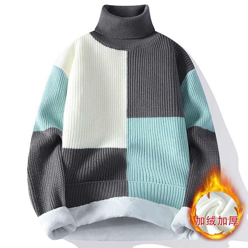 Nieuwe Winter Mannen Fleece Wa - Turtleneck Sweater Men recensie en prijs