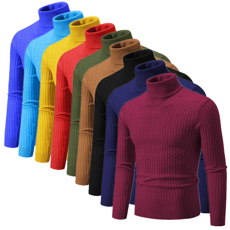 2023 Nieuwe heren effen kleur  - Turtleneck Sweater Men recensie en prijs