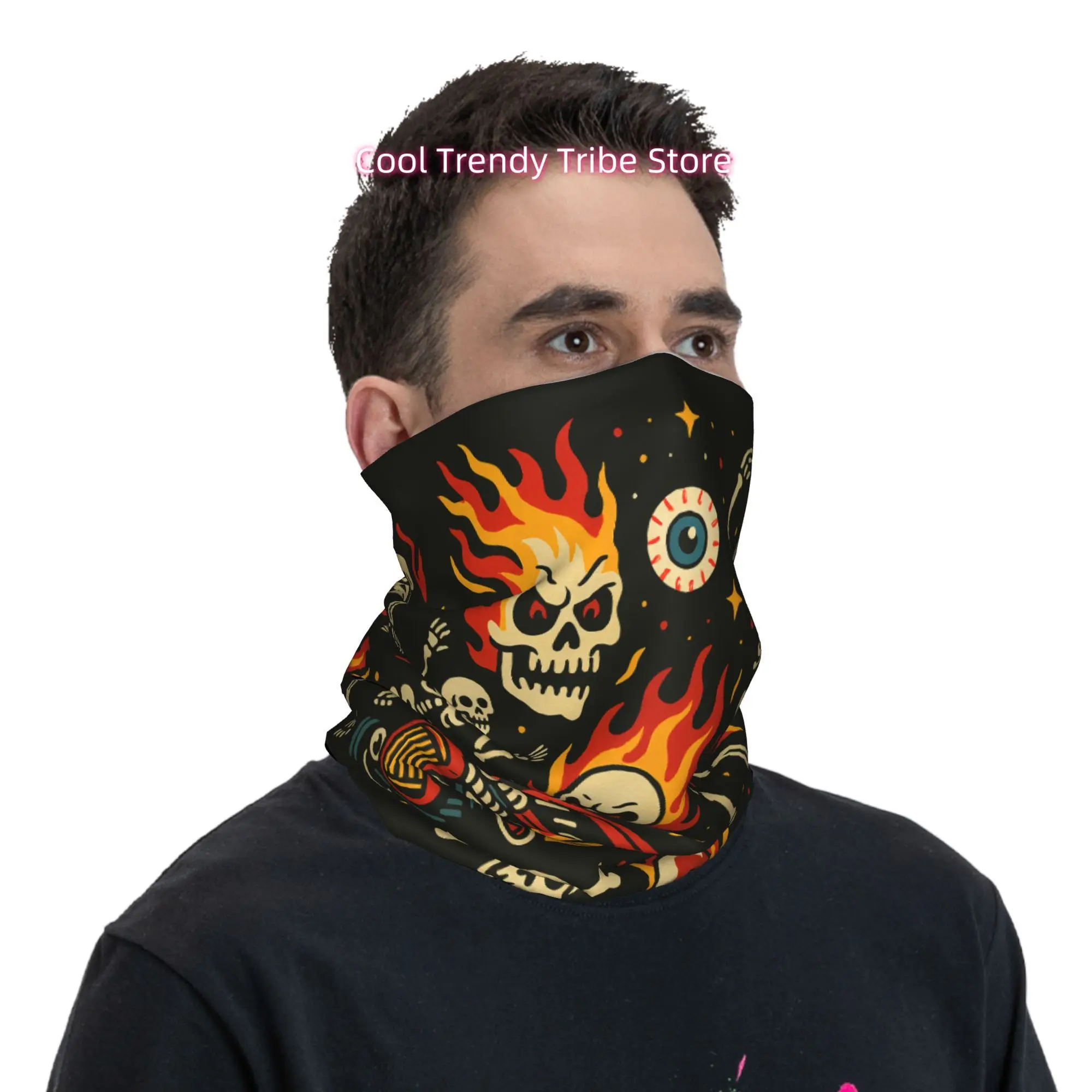 Flaming Skulls Hot Rod Vintage - Men'S Fashion Head Scarf recensie en prijs