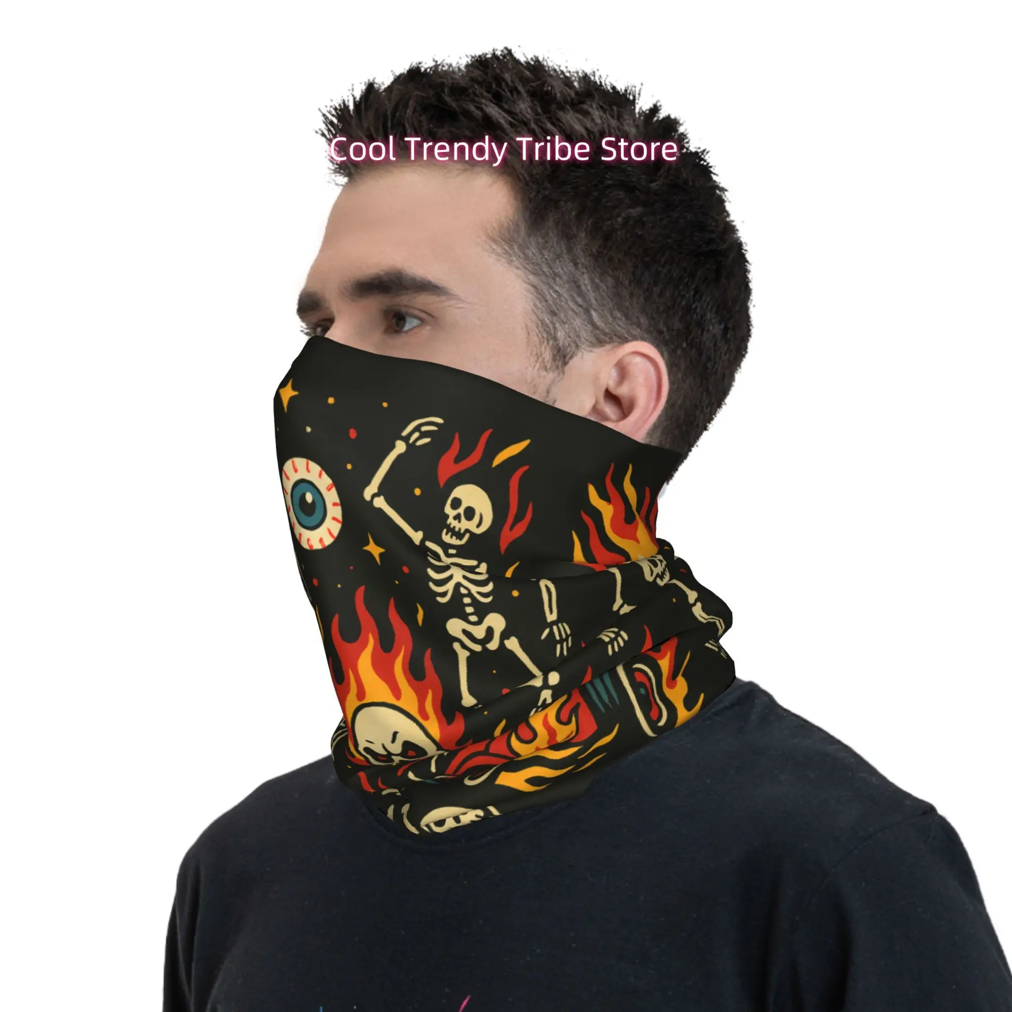 Flaming Skulls Hot Rod Vintage - Men'S Fashion Head Scarf recensie en prijs