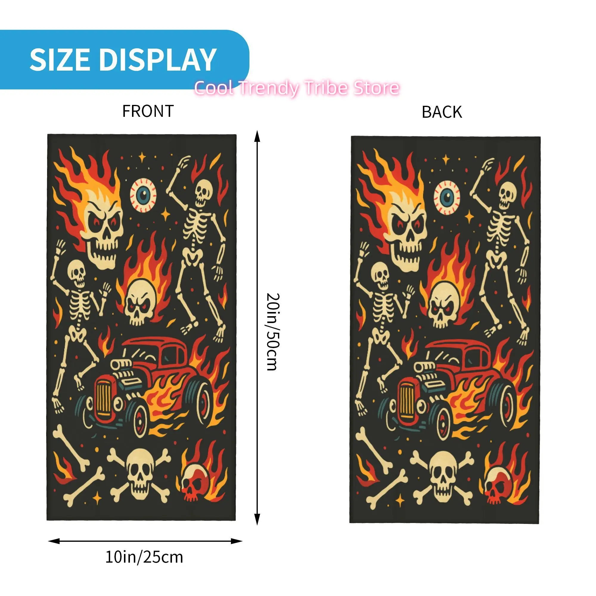 Flaming Skulls Hot Rod Vintage - Men'S Fashion Head Scarf recensie en prijs