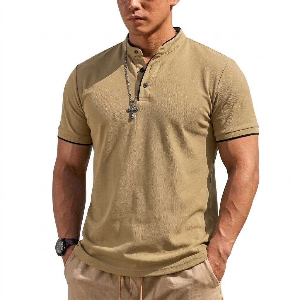 Zomer Henley-shirt met korte m - Men'S Fashion Polo recensie en prijs