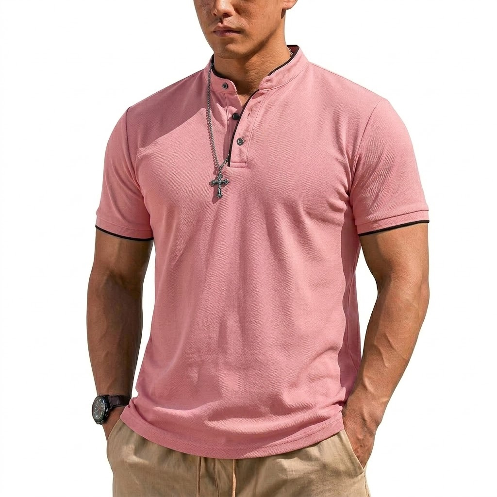 Zomer Henley-shirt met korte m - Men'S Fashion Polo recensie en prijs